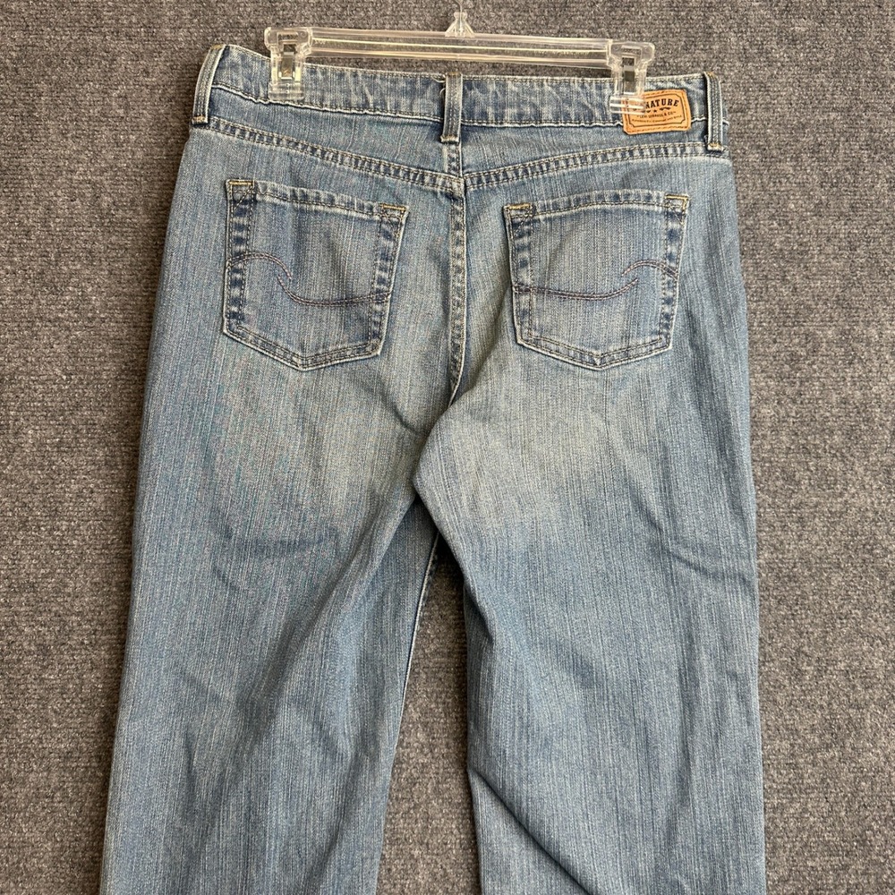 Signature by Levi Strauss Co Low Rise Bootcut Womens 10 Short Blue Jeans Y2K - Picture 6 of 14